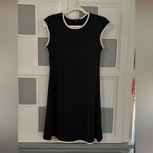 🖤Chic Black Midi Dress with White Accents